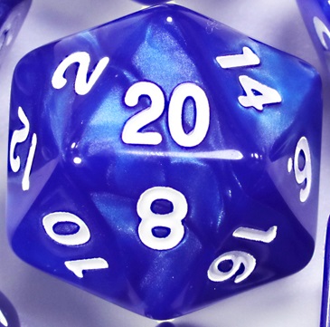 TLAMA games Hrací kostka dvacetistěnná perleťová Barva: Modrá