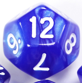 TLAMA games Hrací kostka dvanáctistěnná perleťová Barva: Modrá
