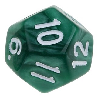 TLAMA games Hrací kostka dvanáctistěnná perleťová Barva: Zelená