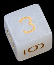 TLAMA games Hrací kostka šestistěnná perleťová Varianta: Bílozlatá d6