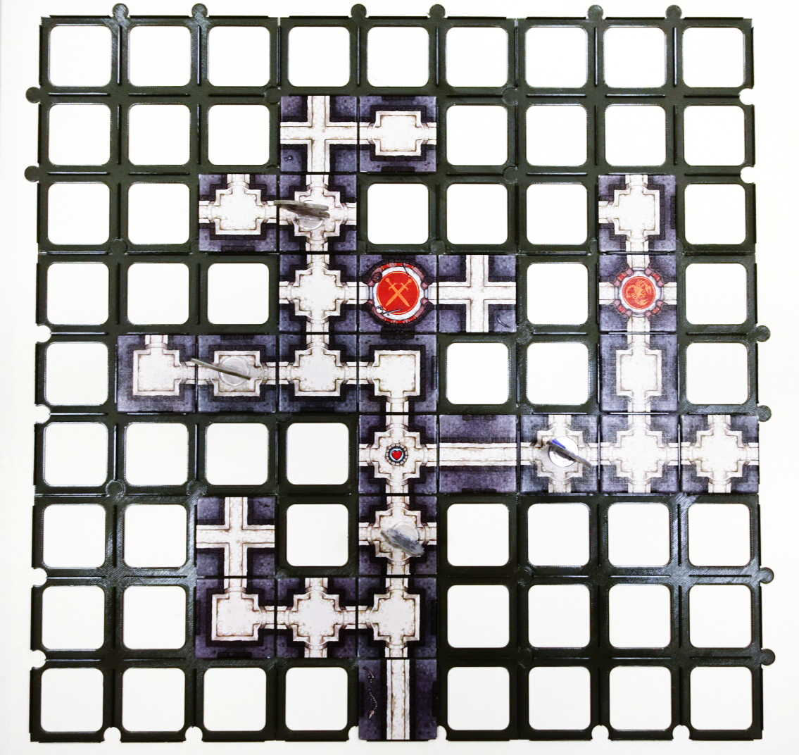TLAMA games Plastová mřížka na destičky 3x3 (16 ks) (například pro Karak nebo Carcasonne)