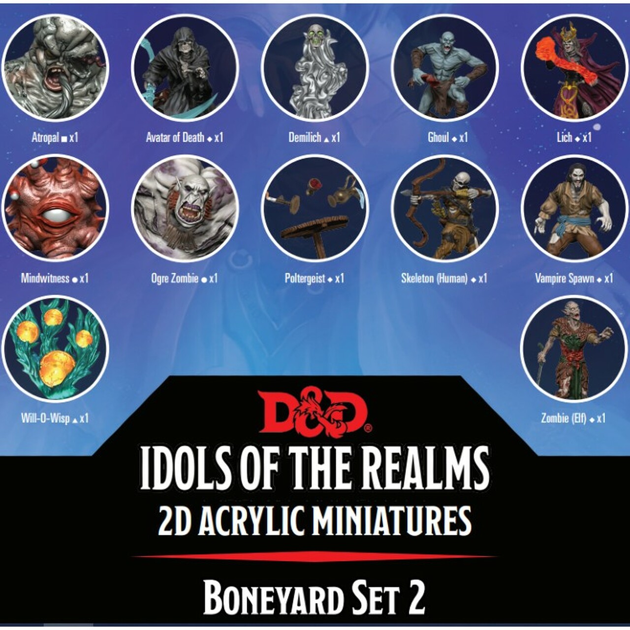 WizKids D&D Idols of the Realms: Boneyard: 2D Set 2