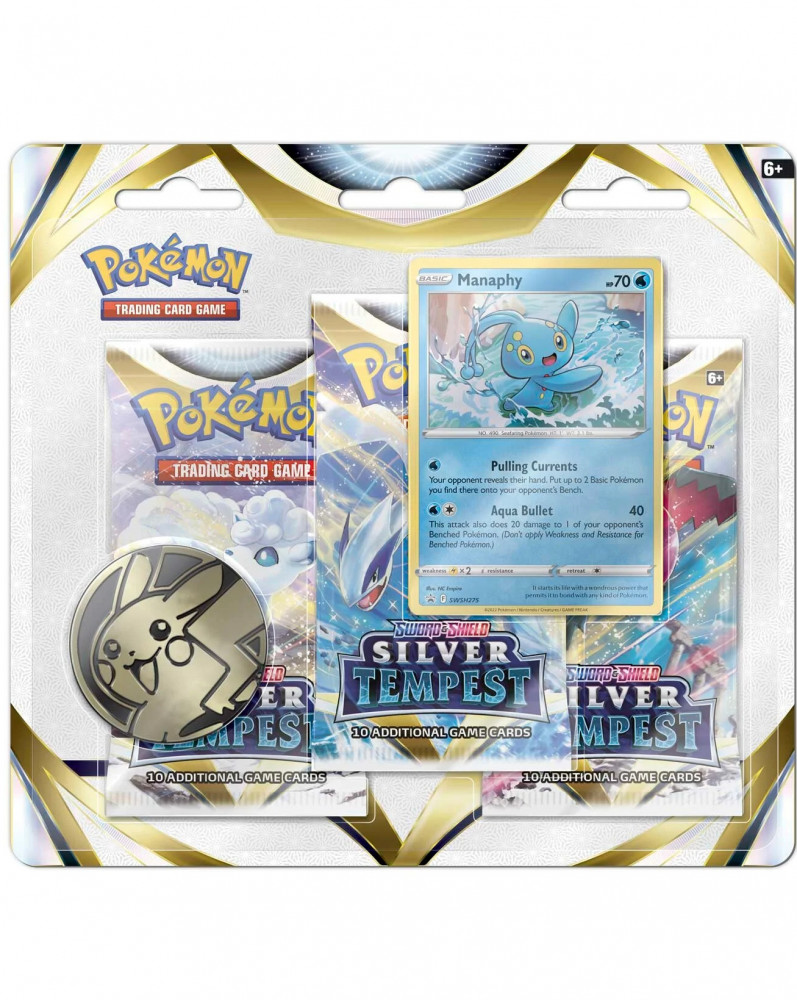 Nintendo Pokémon: Sword & Shield: Silver Tempest - 3 Blister Booster Varianta: Manaphy