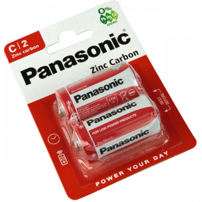 Panasonic - Zinkouhlíková baterie monočlánek C - Red Zinc R14