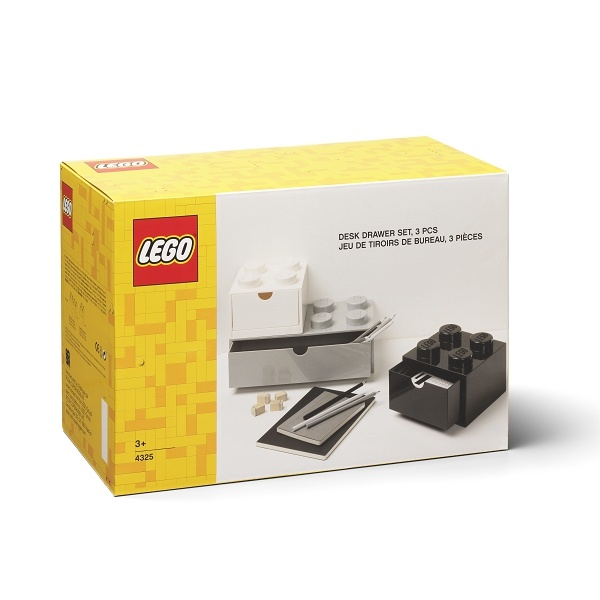 LEGO Storage LEGO stolní boxy se zásuvkou Multi-Pack 3 ks Barva: Černá / šedá /bílá