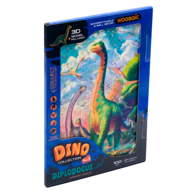 Dřevěné puzzle Unidragon dinosaurus - Diplodocus (18