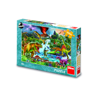 Puzzle 100 dílků XL Boj dinosaurů