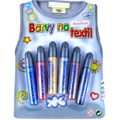 6x7ml barvy na textil- metalické
