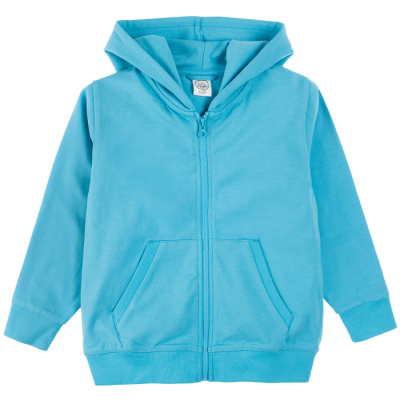 Basic rozepínací mikina s kapucí- modrá - 98 BLUE