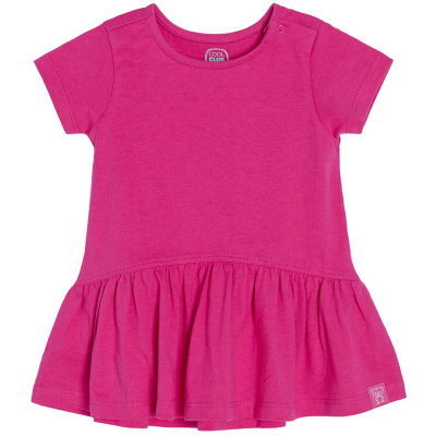 Basic šaty s krátkým rukávem- tmavě růžové - 62 CORAL