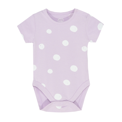 Body krátký rukáv s puntíky- fialové - 80 VIOLET