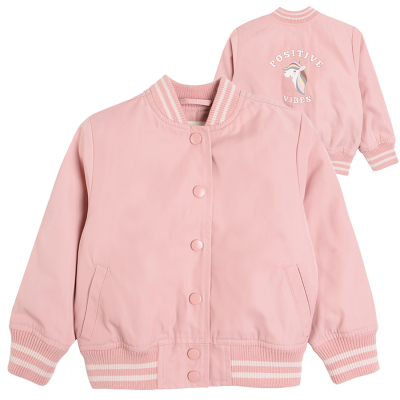Bomber bunda s jednorožcem- růžová - 92 PINK