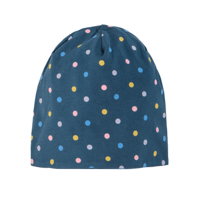 Čepice s puntíky- námořnická modrá - 40_42 NAVY BLUE