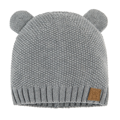 Chlapecká čepice s oušky- šedá - 40_42 GREY MELANGE