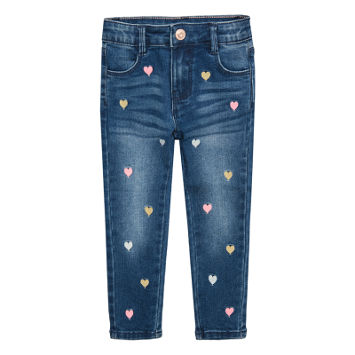 Džíny se srdíčky- denim - 92 DENIM