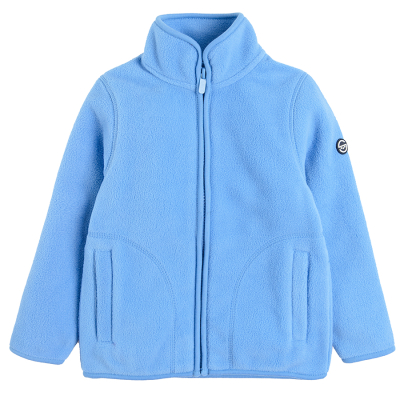 Fleecová mikina na zip- modrá - 92 BLUE