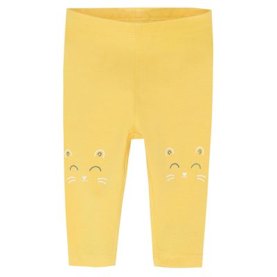 Legíny s aplikací na kolenou- žluté - 68 YELLOW