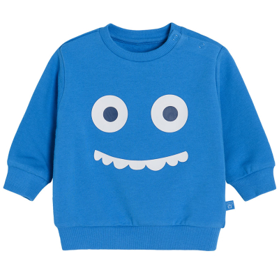 Mikina s potiskem- modrá - 62 BLUE