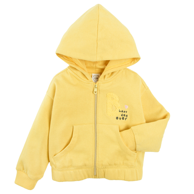 Rozepínací mikina s kapucí- žlutá - 92 YELLOW