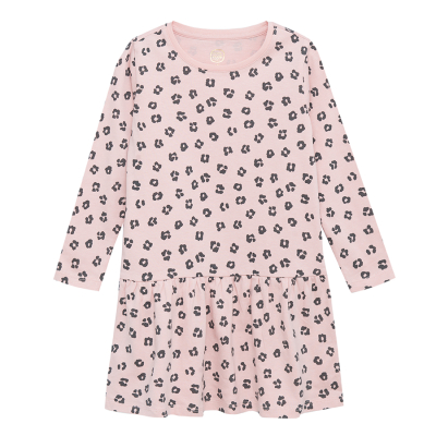 Šaty dlouhý rukáv s potiskem- světle růžové - 92 LIGHT PINK