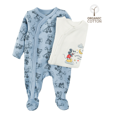 Set dvou spacích overalů Mickey Mouse- modro-bílý - 62 MIX