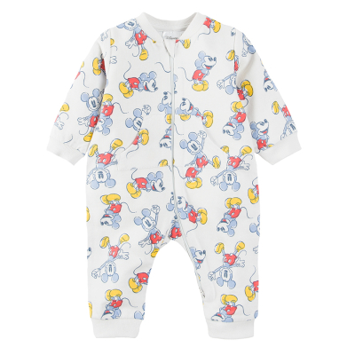 Spací overal Mickey Mouse na zip - světle šedý - 62 LIGHT GREY