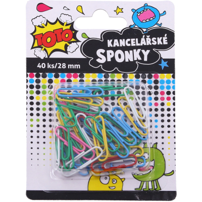 Wiky - TOTO Sponka kancelářská barevná 40 ks
