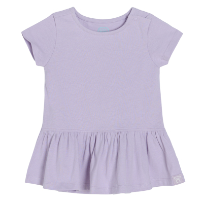 Basic šaty s krátkým rukávem- fialové - 62 LIGHT VIOLET
