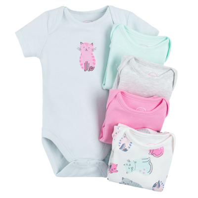 Body s krátkým rukávem 5 ks- více barev - 56 MIX