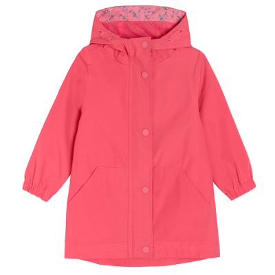 Dívčí kabát s kapucí- růžový - 92 PINK