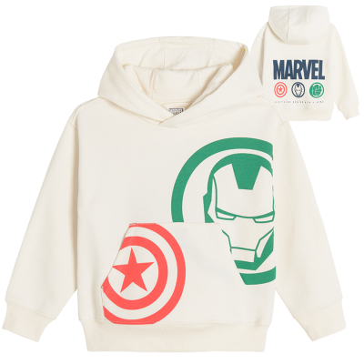 Mikina s kapucí Marvel- béžová - 98 ECRU