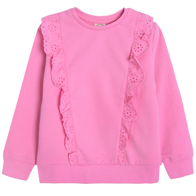 Mikina s volánky- růžová - 92 PINK