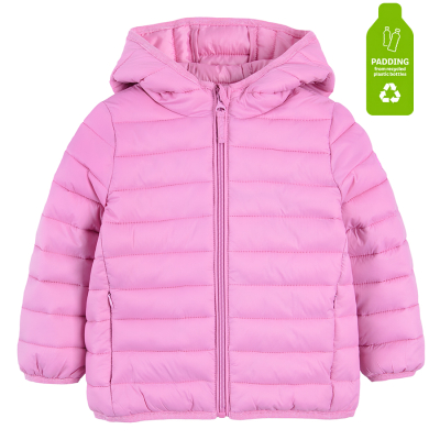 Prošívaná bunda s kapucí- růžová - 92 PINK