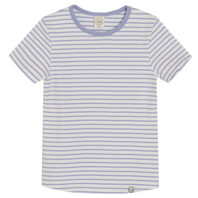 Pruhované tričko s krátkým rukávem- šedé - 134 STRIPES