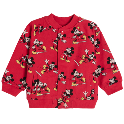 Rozepínací mikina Mickey Mouse- červená - 62 RED