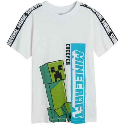 Tričko s krátkým rukávem Minecraft- bílé - 134 WHITE