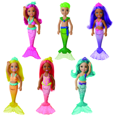 Barbie Chelsea mořská panna - zelené vlasy kluk