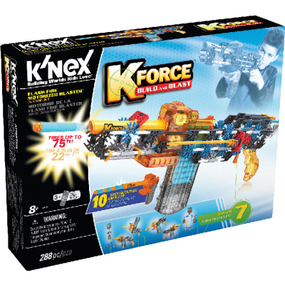 KNEX - STAVEBNICE PISTOLE MOTORIZOVANÁ FLASH FIRE BLASTER. 288 DÍLKŮ