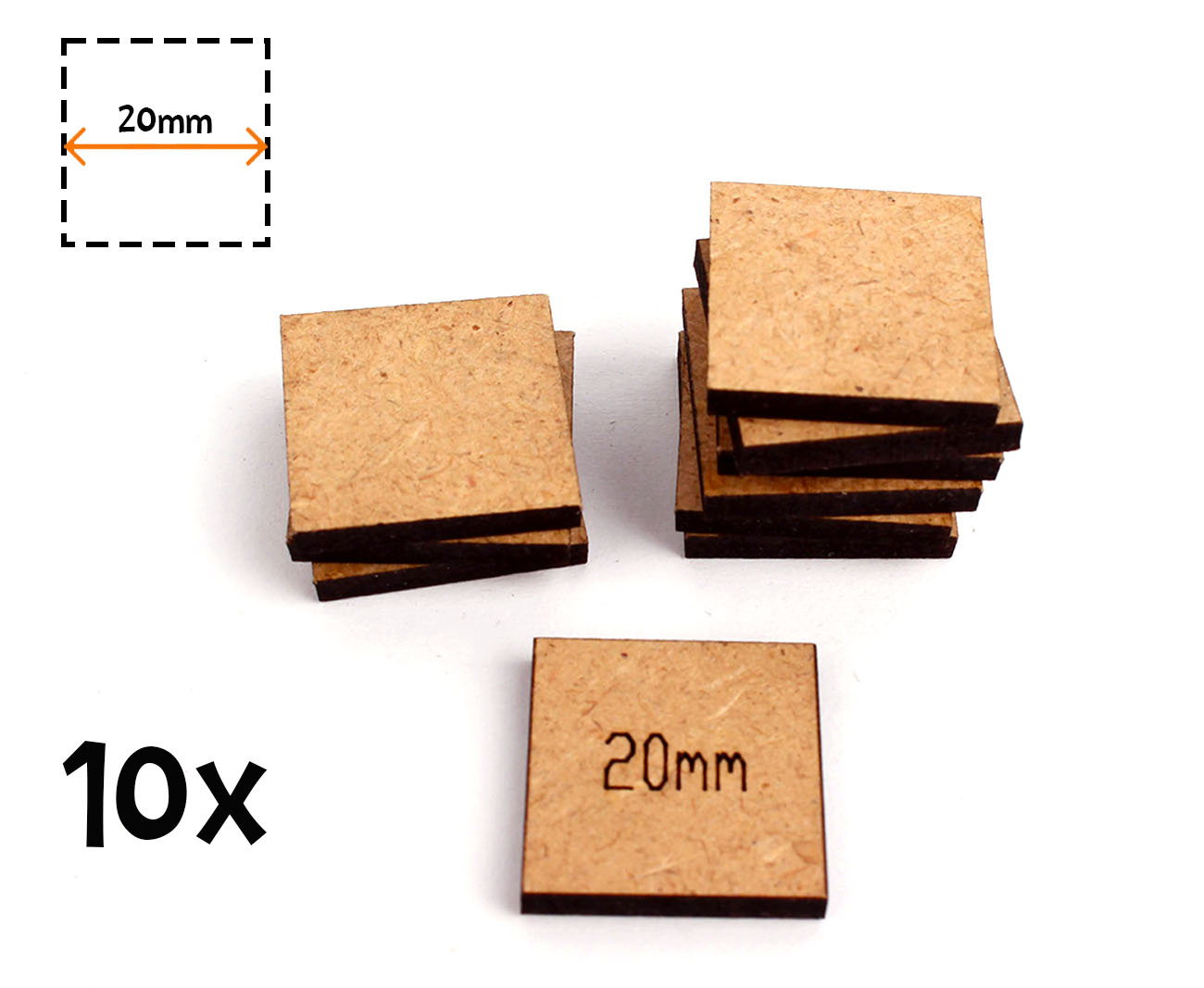 Myší Doupě Podstavce čtvercové - 20mm Podstavce / Base