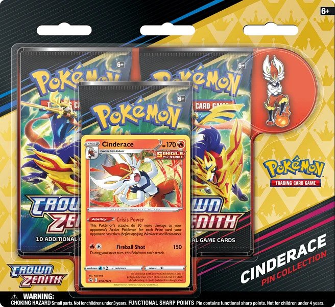 Nintendo Pokémon TCG: SWSH12.5 Crown Zenith Pin Collection Varianta: Cinderace