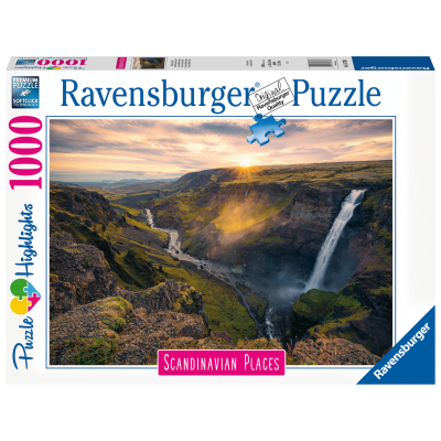 Puzzle Skandinávie Vodopád Haifoss