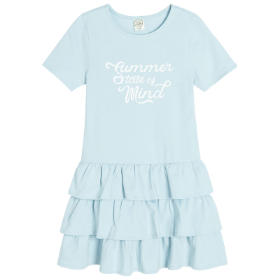 Šaty s krátkým rukávem- světle modré - 134 LIGHT BLUE