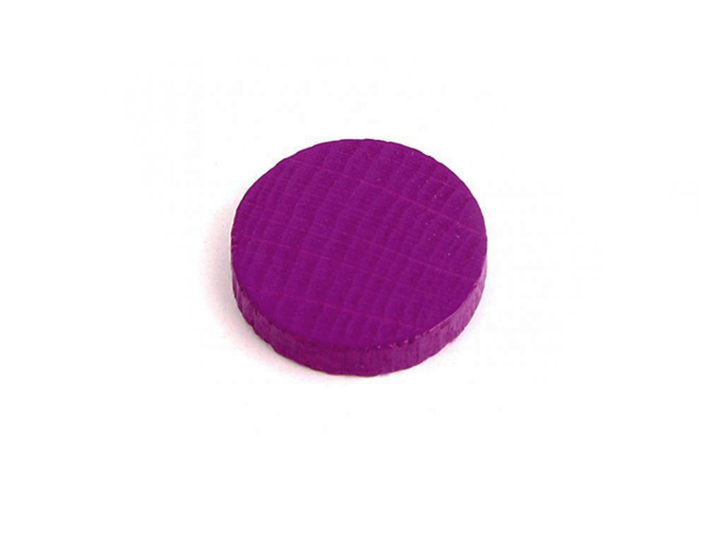 TLAMA games Dřevěné disky 15 mm - žetony (20 ks) Barva: Fialová