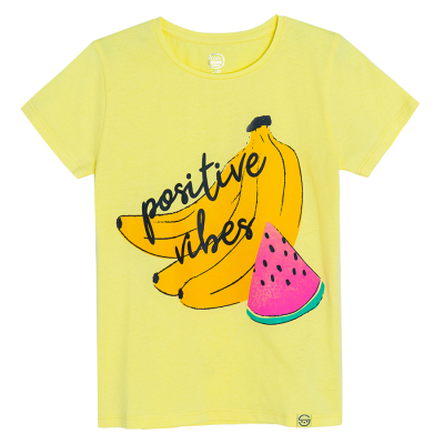 Tričko krátký rukáv s potiskem- žluté - 134 YELLOW