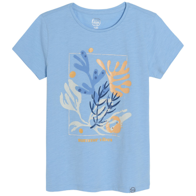 Tričko s krátkým rukávem a potiskem- modré - 134 LIGHT BLUE