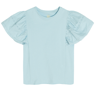 Tričko s nabíranými rukávy- modré - 92 BLUE