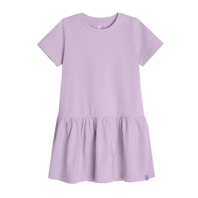 Basic šaty s krátkým rukávem- fialové - 98 LILAC