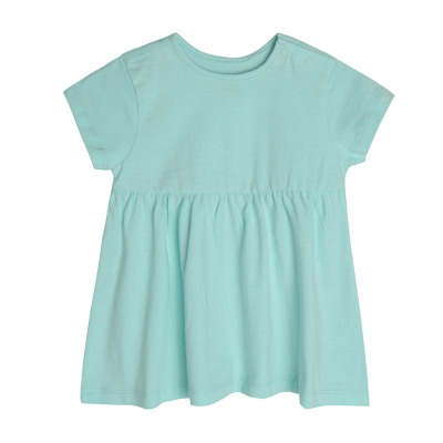Basic šaty s krátkým rukávem- modré - 62 TURQUOISE