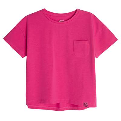 Basic tričko s krátkým rukávem- fuchsiové - 134 FUCHSIA