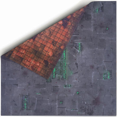 Gamemat.eu Oboustranná herní podložka 4'x4' (122 x 122 cm) - různé motivy Barva: Chem Zone & Necropolis